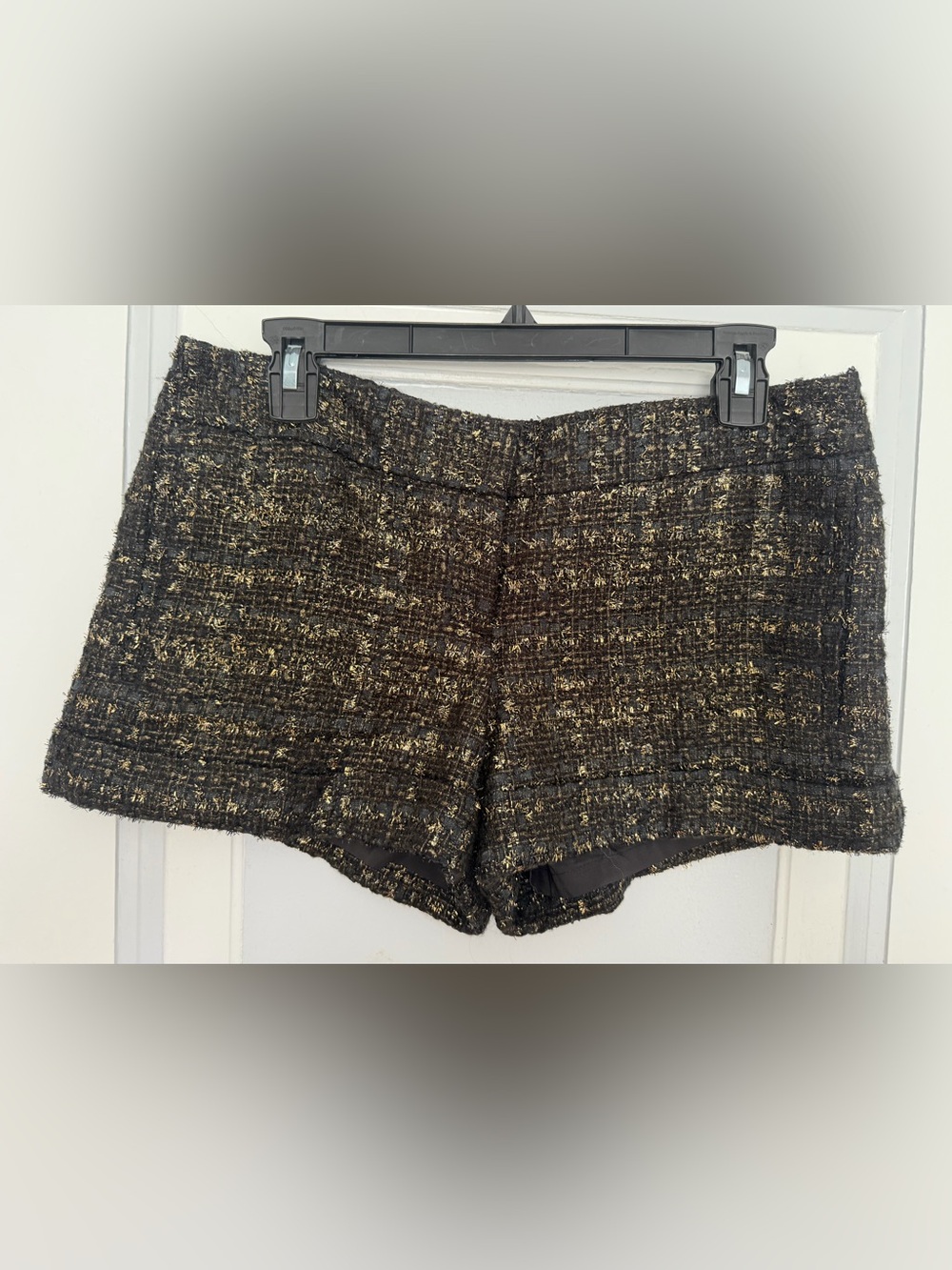 Express Black and Gold Woven Cuffed Shorts